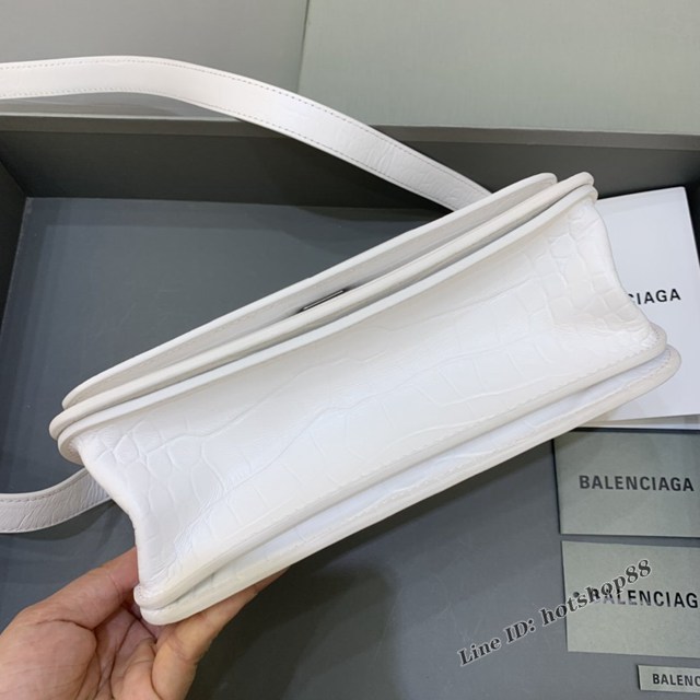 Balenciaga專櫃爆款大號鱷魚白色肩背包 巴黎世家新款Gossip bag斜挎包 fyj1325